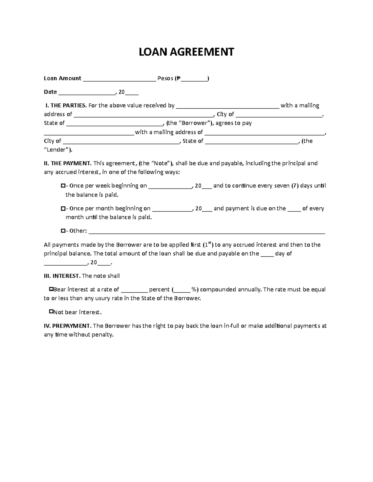 Loan Agreement - Activity - Loan Agreement Loan Amount 