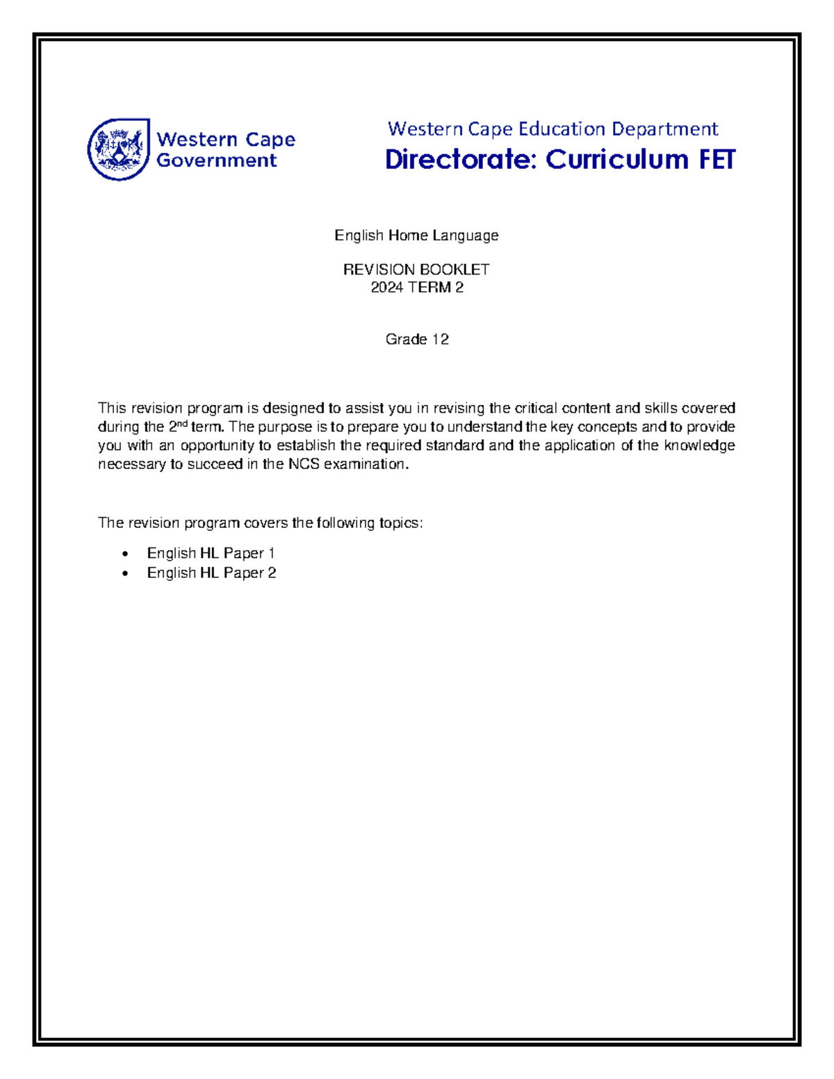 Revision booklet EHL Grade 12 Term 2. 2024 - Western Cape Education ...