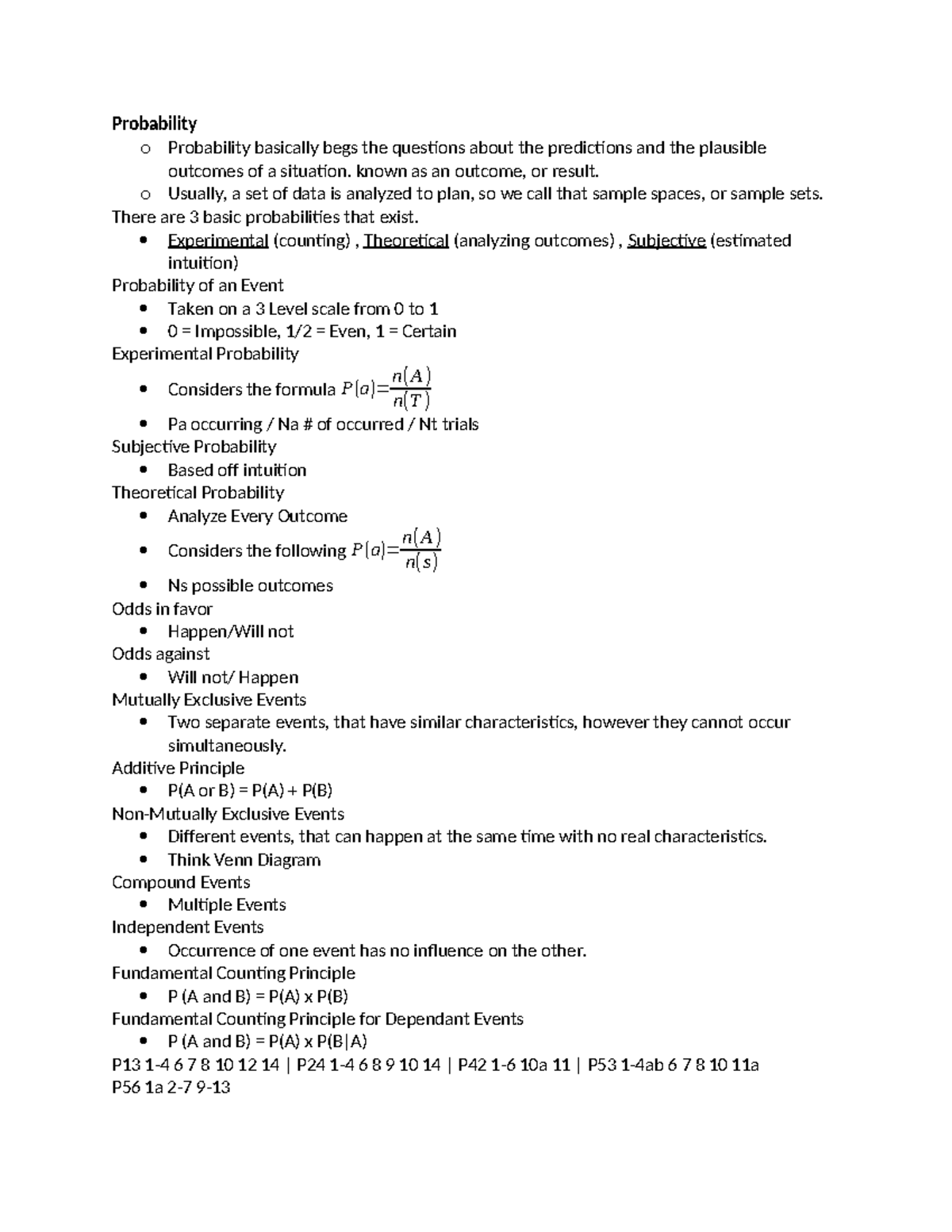 Data Management Chapter 1 - Probability o Probability basically begs ...