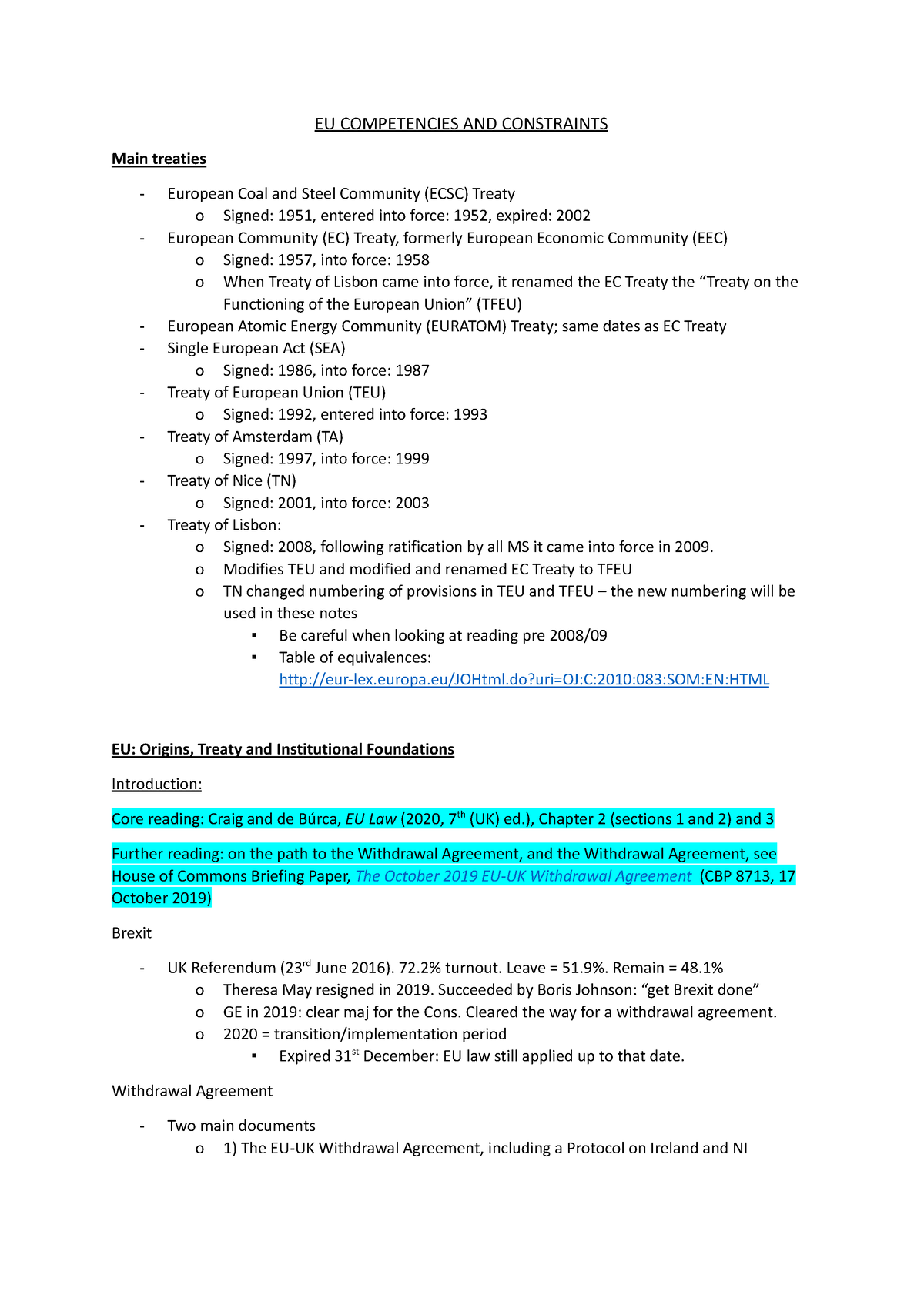 EU Competencies AND Constraints - EU COMPETENCIES AND CONSTRAINTS Main ...