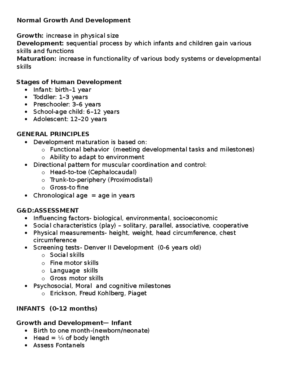 Growth and development and health promotion - Normal Growth And ...