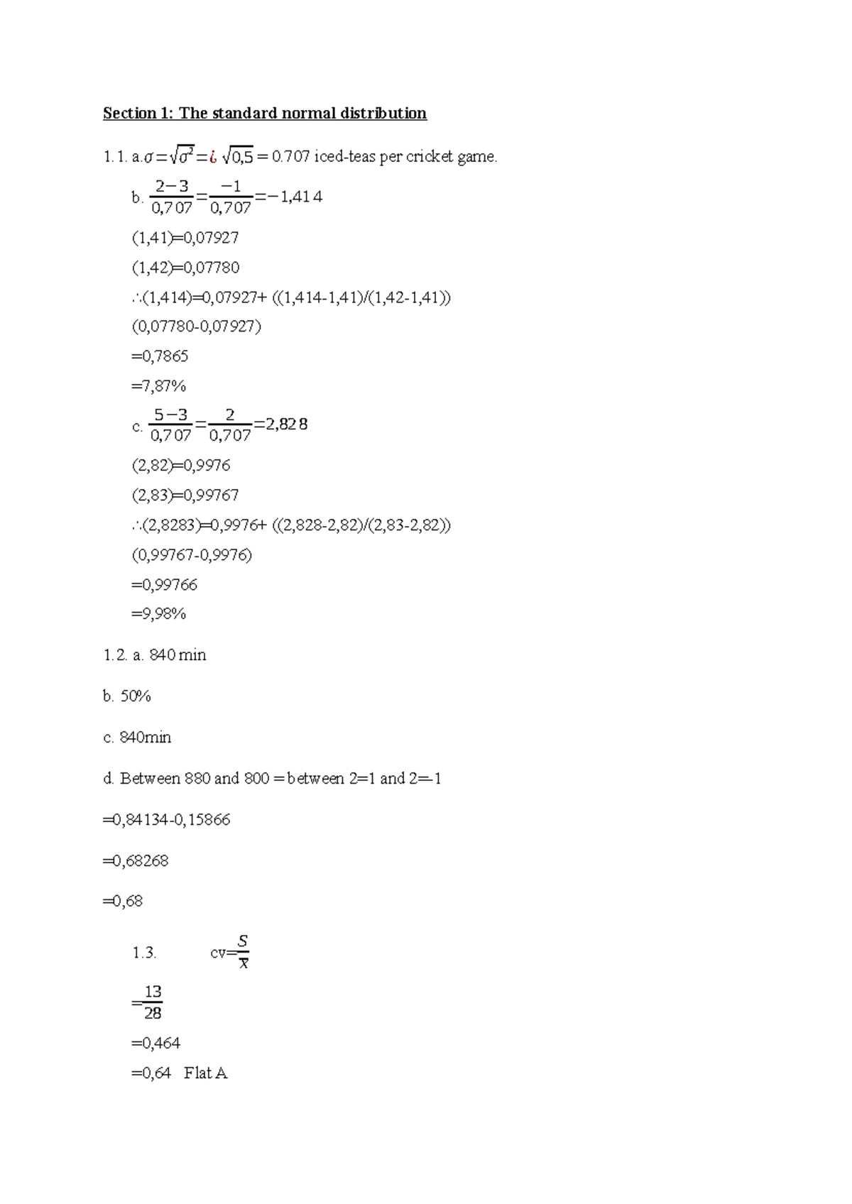 Tutorial 2 PSYC201 Assignment 2 - Section 1: The standard normal ...