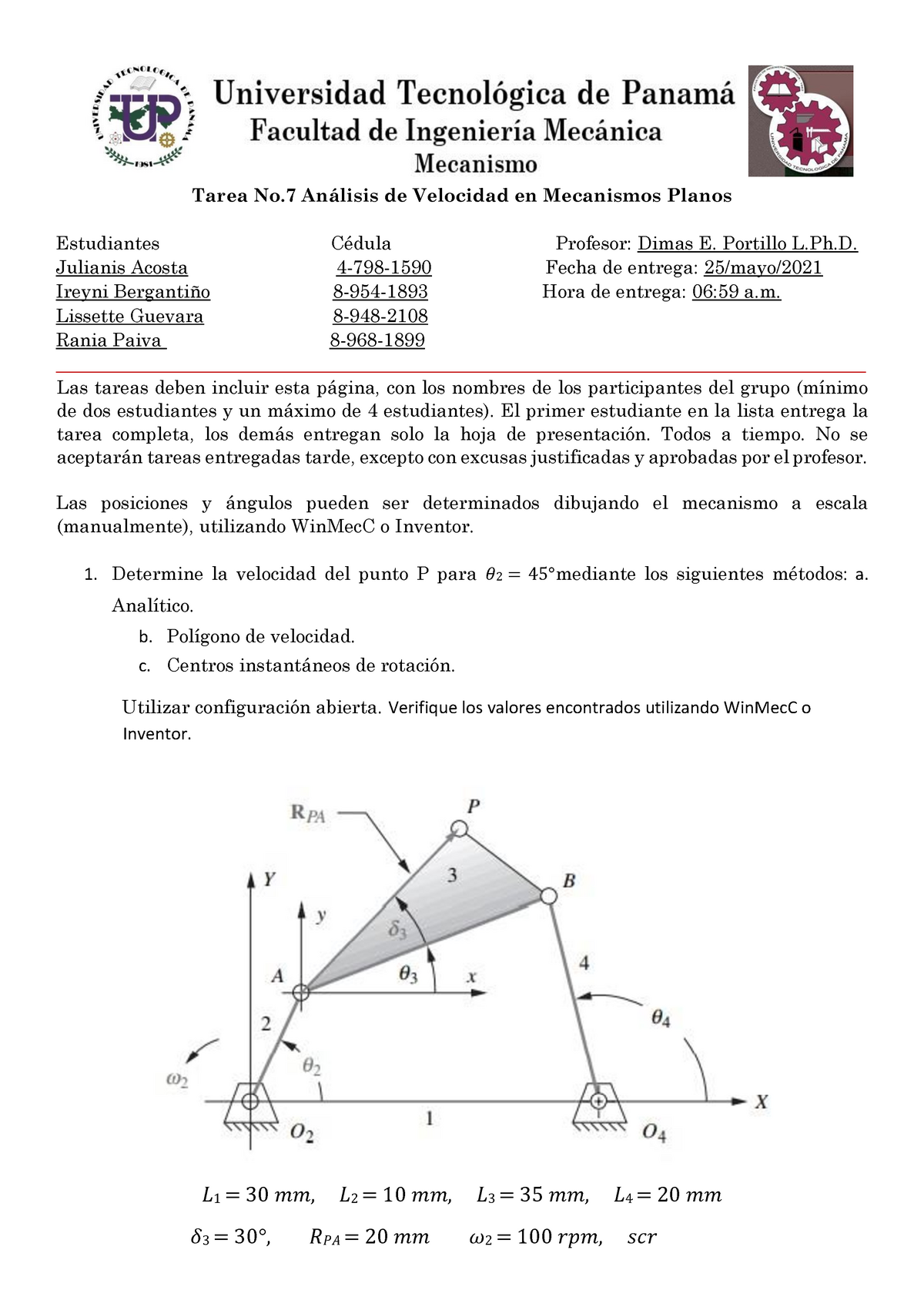 Aa Mecanismo Asig Ja Ib Lg Rp Dise O Mec Nico Utp Studocu