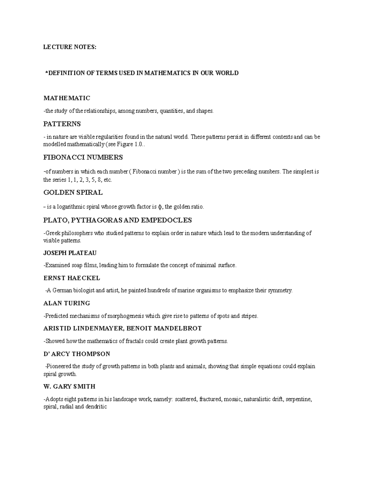 MATHEMATICS DEFINITIONS LIST visual data 8