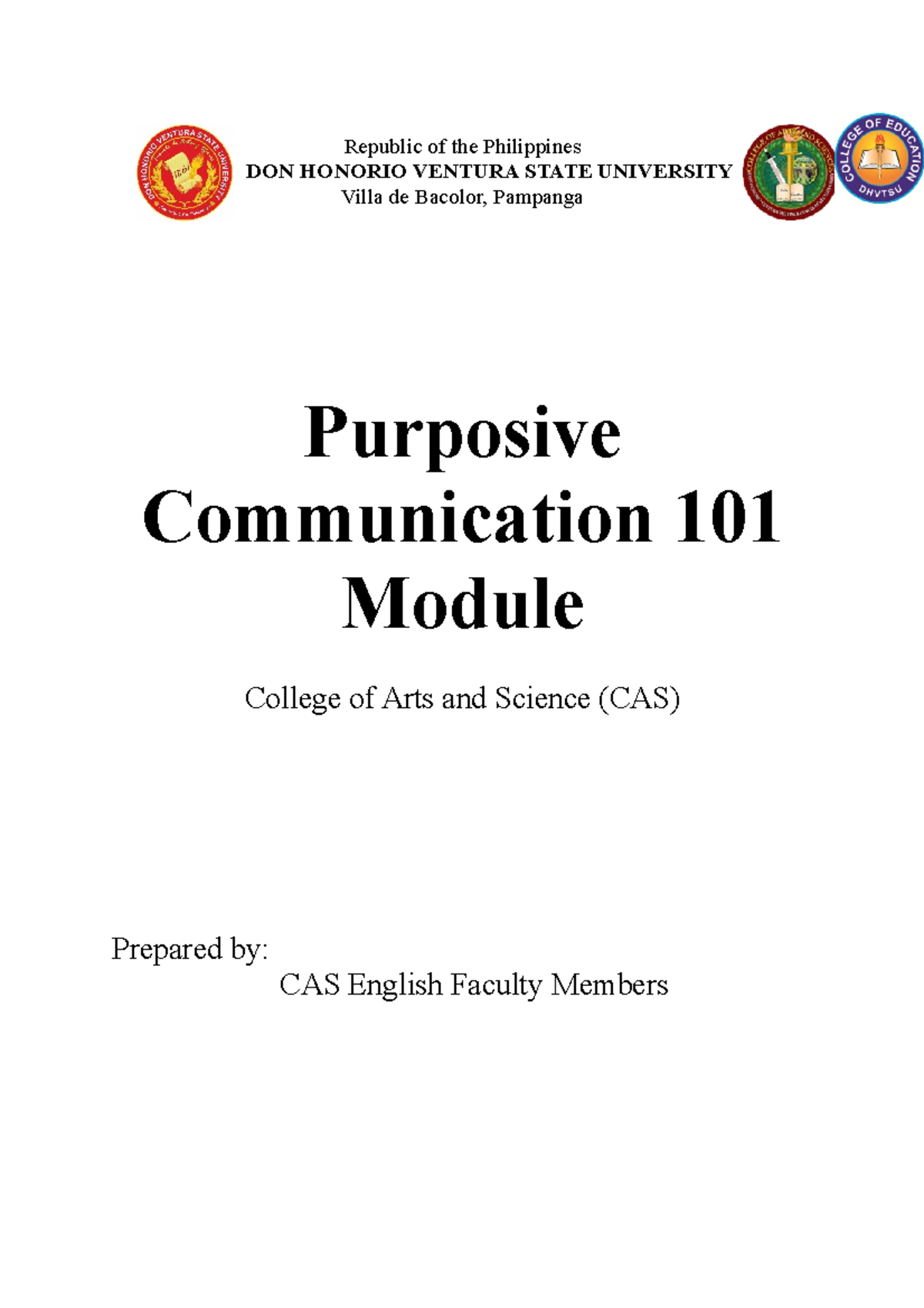 Purposive Communication Module Revised Ver1 - Republic Of The ...