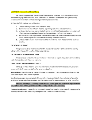 International Business and Trade - Module 06 - MODULE 06 FOREIGN DIRECT ...