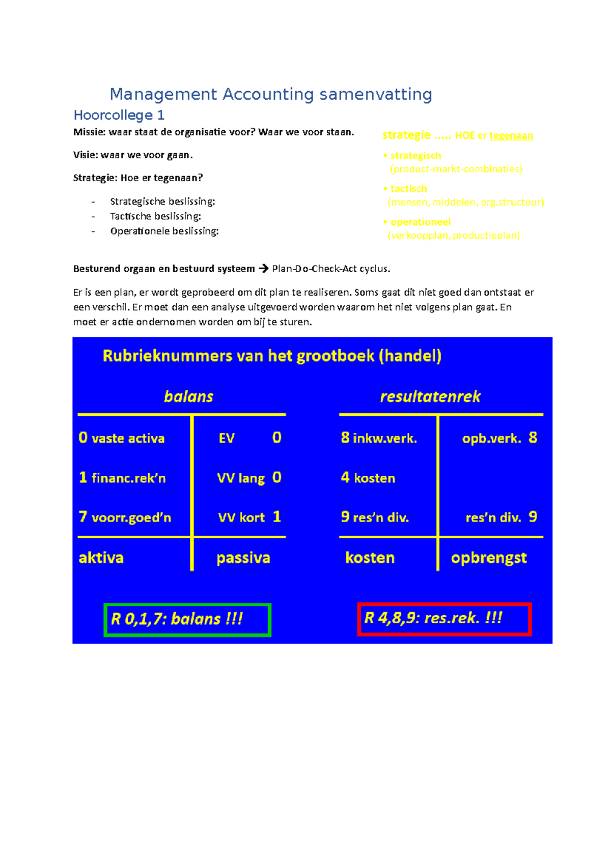 Management Accounting Samenvatting - Management Accounting Samenvatting ...