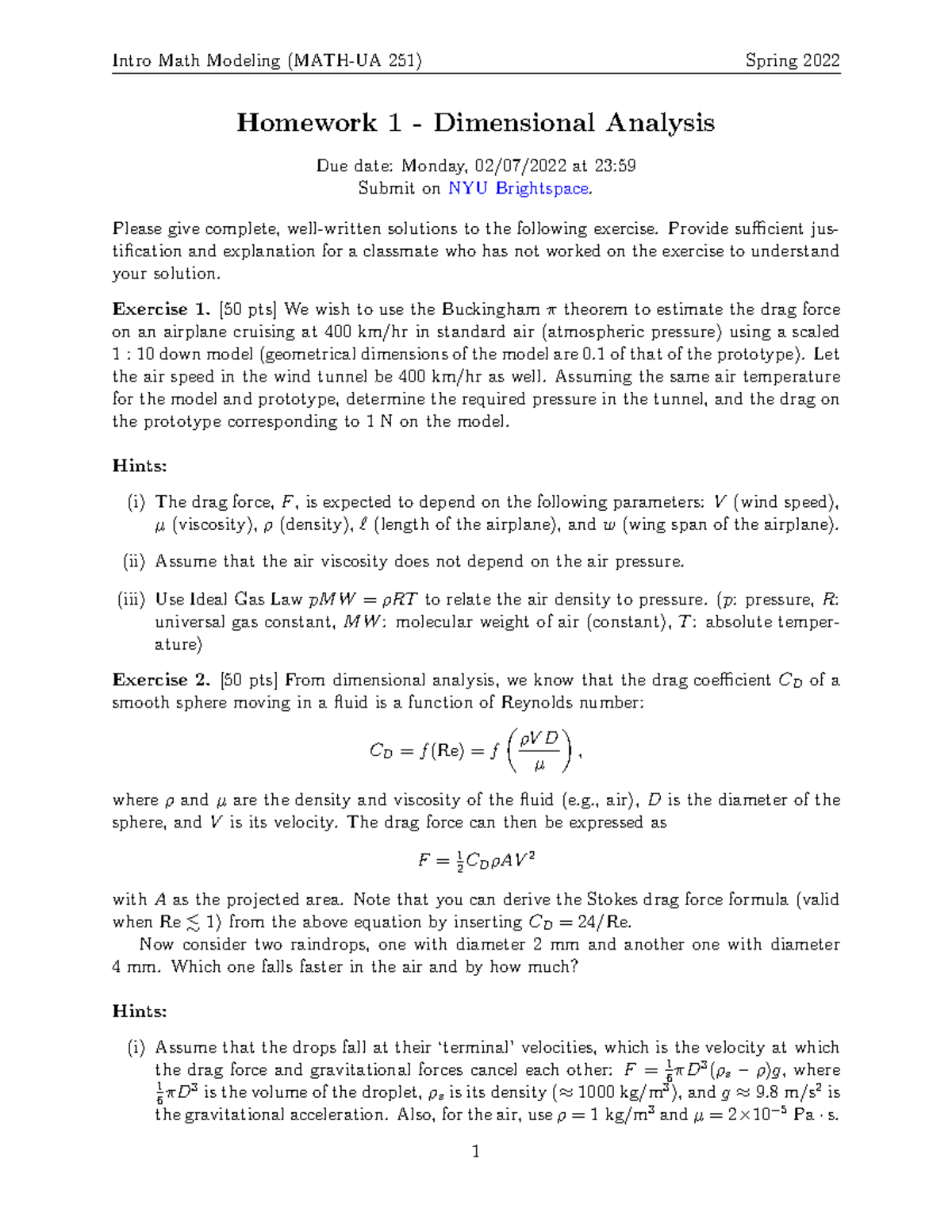 HW1 spring term question - Intro Math Modeling (MATH-UA 251) Spring ...