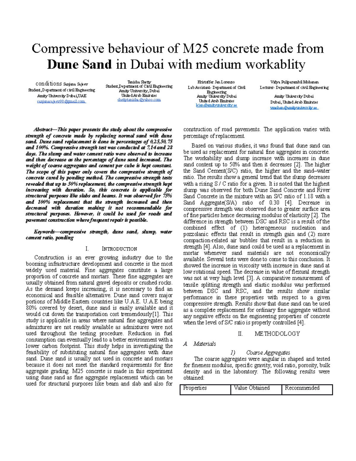 Civil Engineering Structural Notes Compressive Behaviour Of M25
