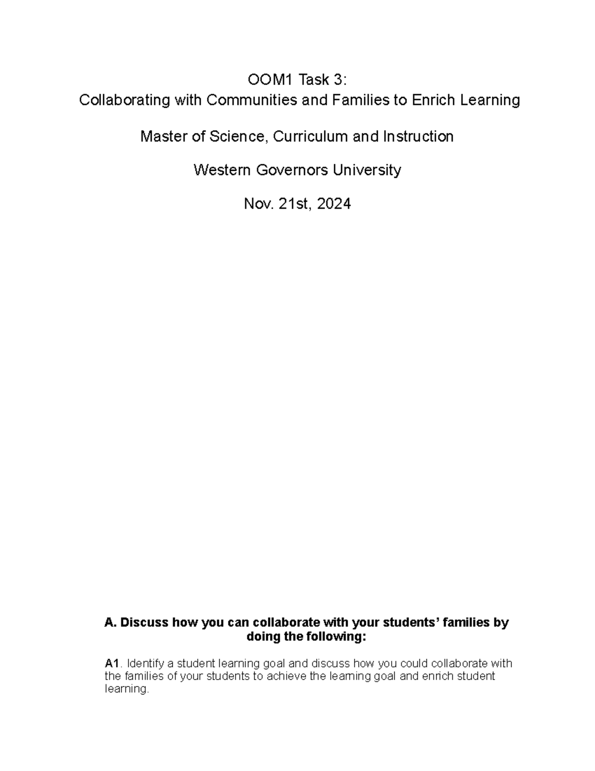 Copy of OOM1 Task 3 - task 3 - OOM1 Task 3: Collaborating with ...