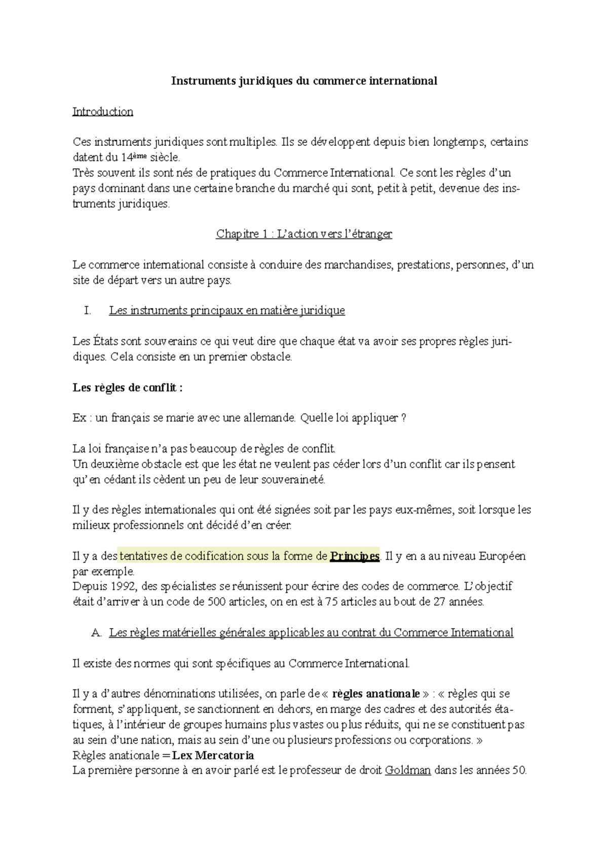 DCRI Notes de cours entier Instruments juridiques du commerce