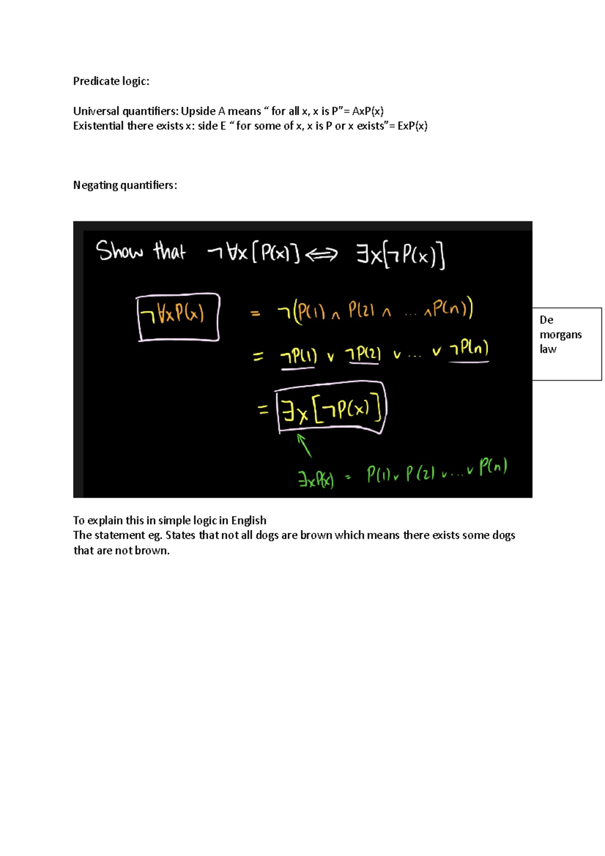 Predicate logic - Predicate logic: Universal quantifiers: Upside A ...
