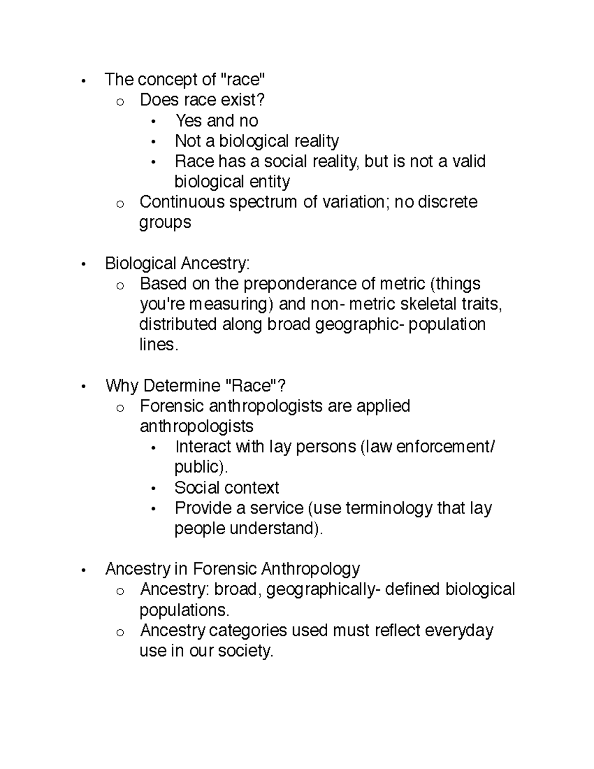 Biological Profile- Ancestry - The concept of 