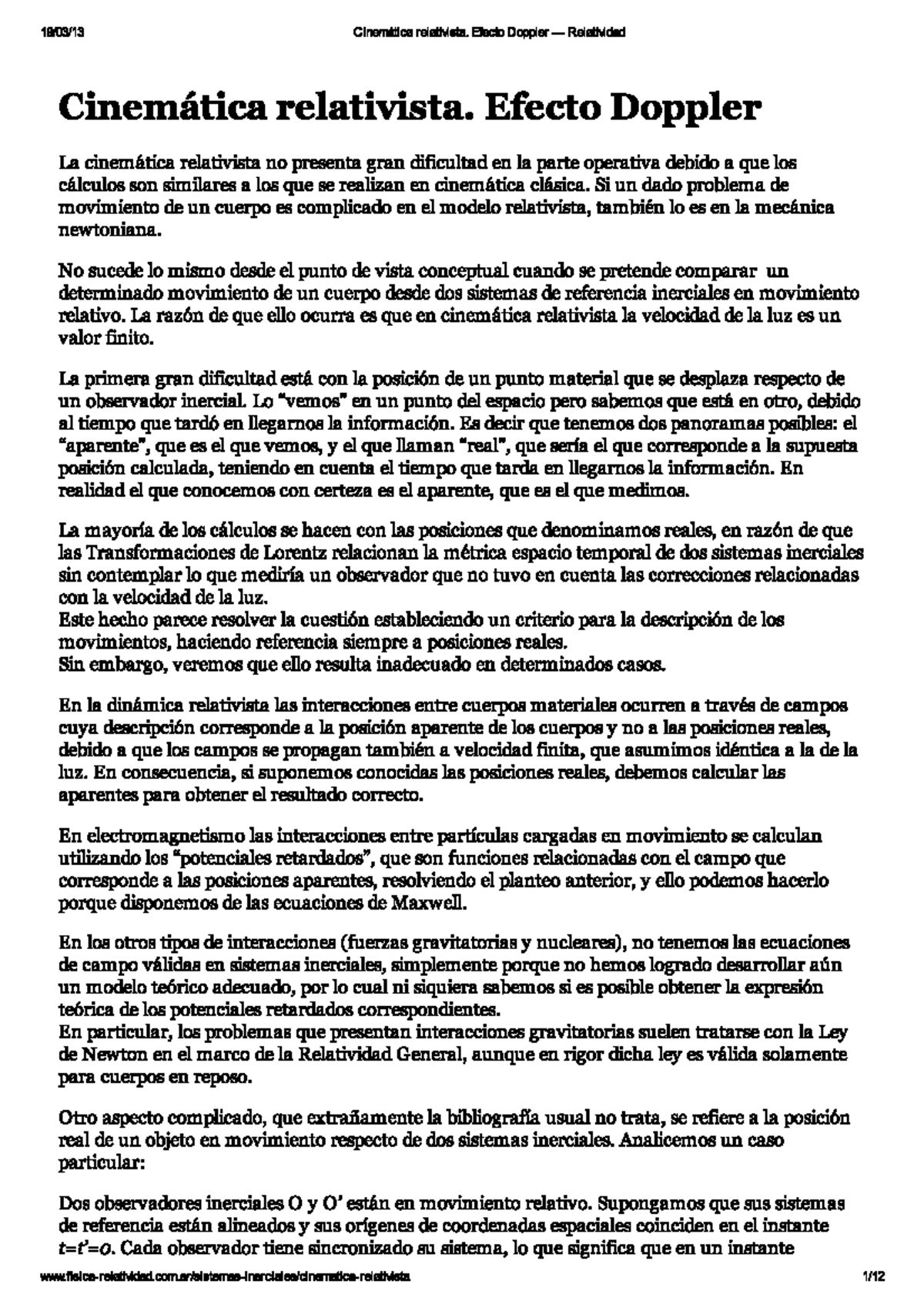 Cinemática Relativista. ...o Doppler — Relatividad - Física Electrónica ...