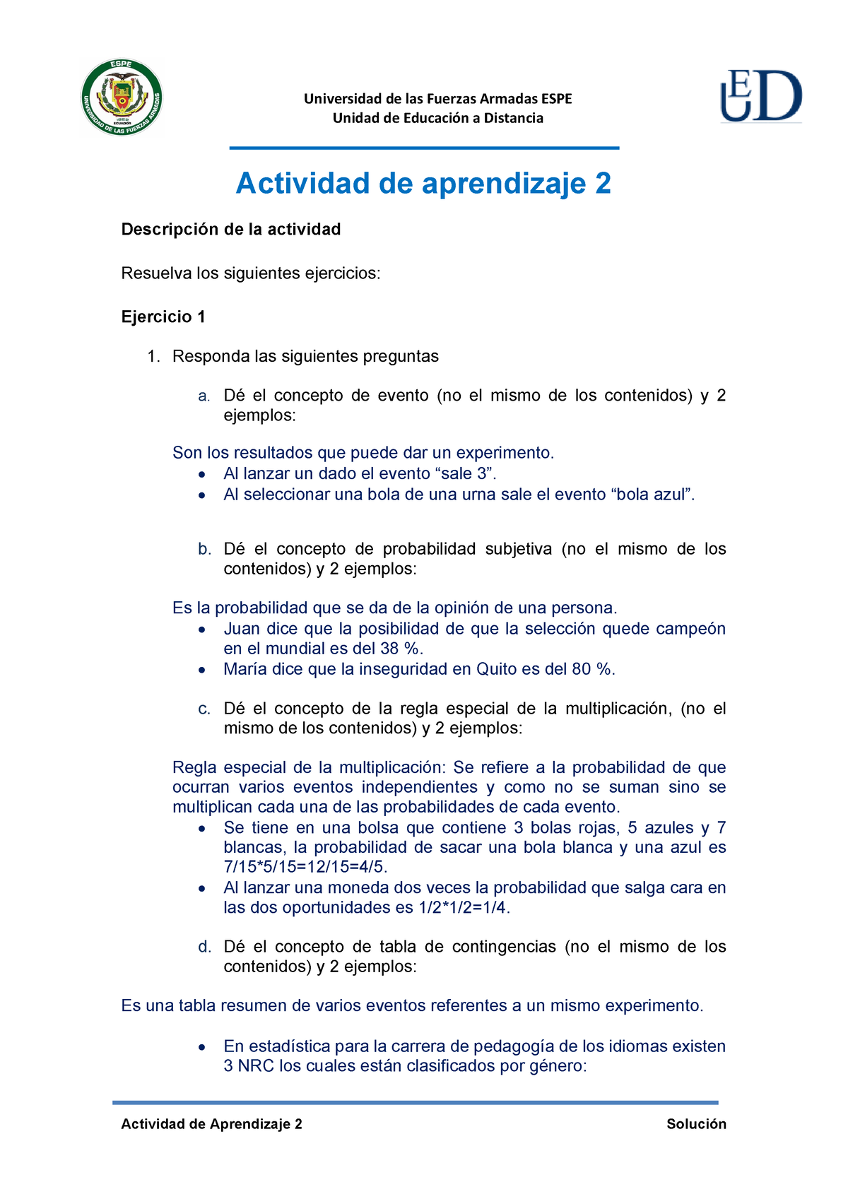 202251 Estadistica Descriptiva - Actividad DE Aprendizaje 2 Solucion ...