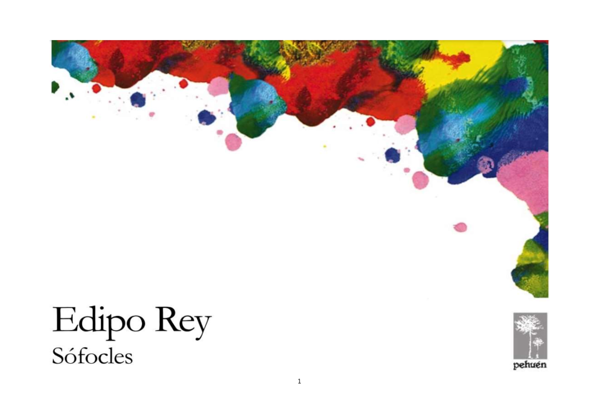 Edipo REY Texto - ddee - PERSONAJES EDIPO, rey de Tebas SACERDOTE DE ...