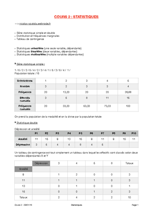 Psychologie L1S1 -Statistiques-Exercices Et Corrections - Université ...