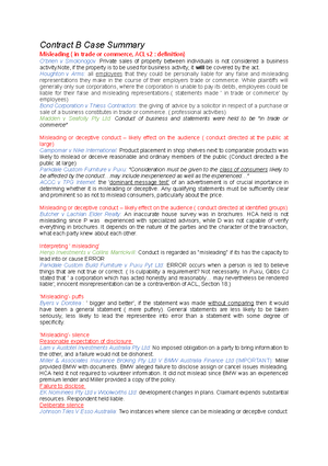 Contract Law Cheat Sheet - There Is A Mistake As To Some Fundamental ...