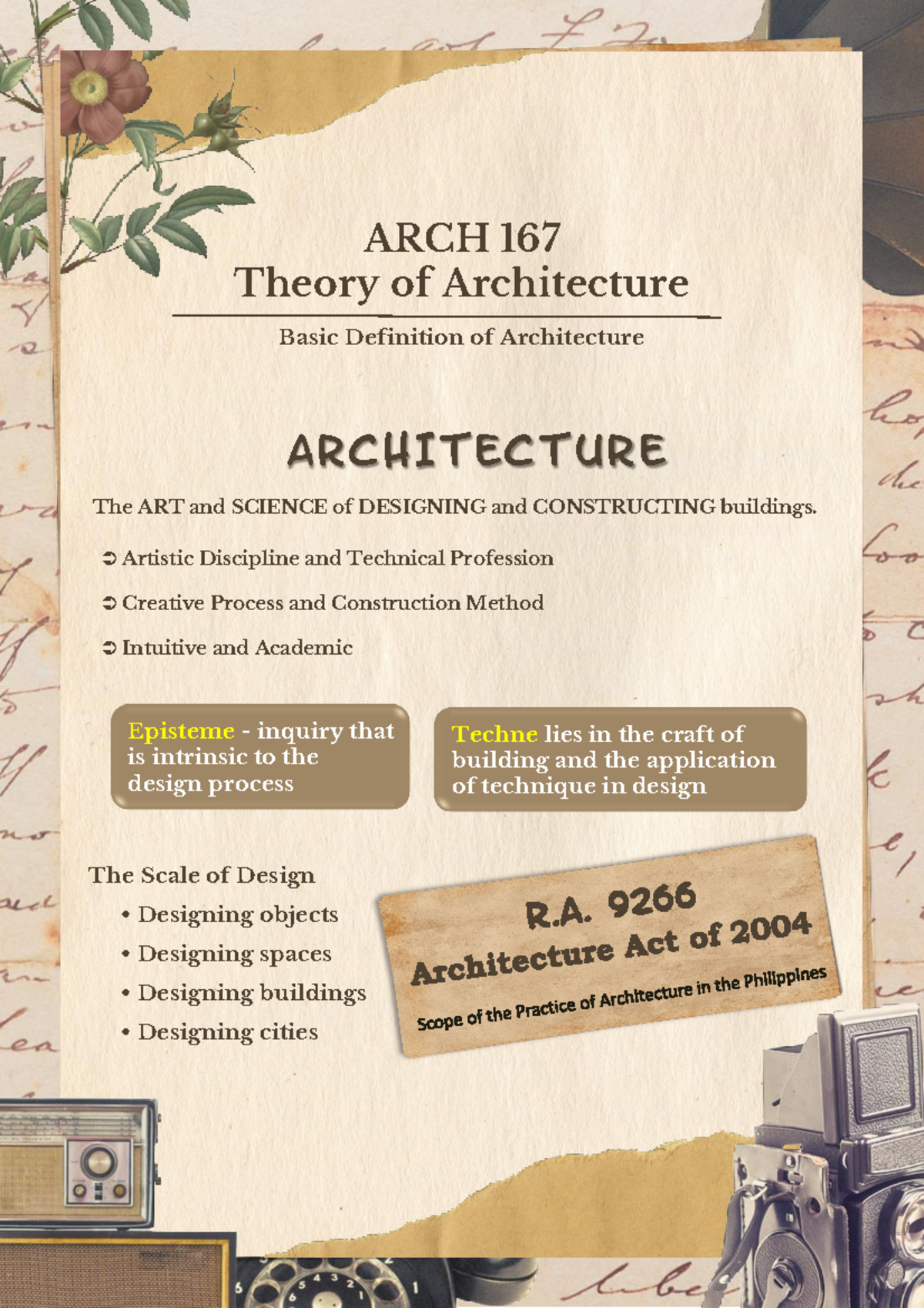 1 Theory of Architecture, Influences on Architectural Design ...