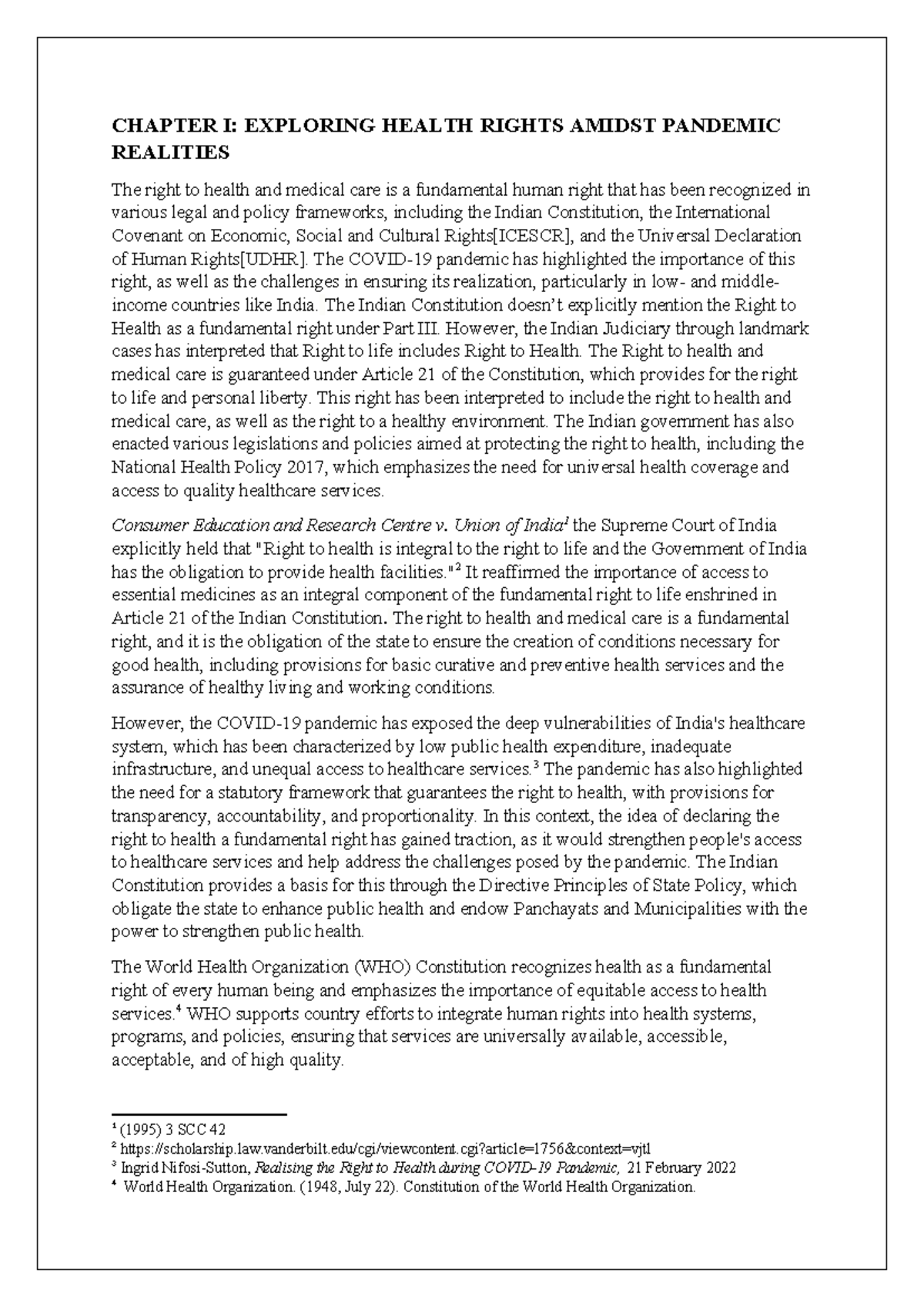 Final Dissertation - CHAPTER I: EXPLORING HEALTH RIGHTS AMIDST PANDEMIC ...