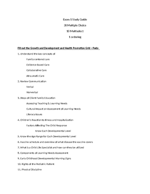 Exam 2 Study Guide - Exam 2 Chapters 36, 37, 39, 40, 45 Multiple Choice ...