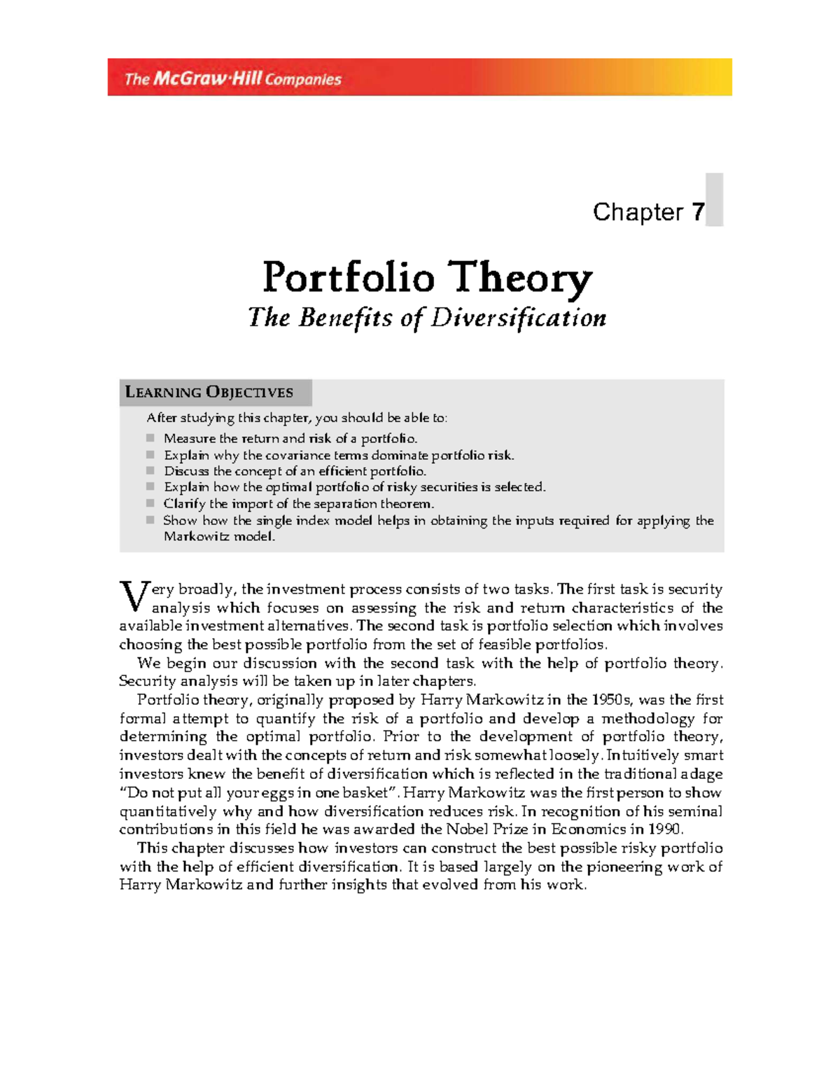 Portfolio Theory Notes - - Studocu