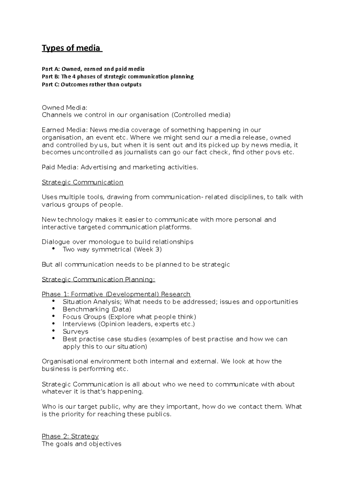 Types of media Types of media Part A Owned, earned and paid media