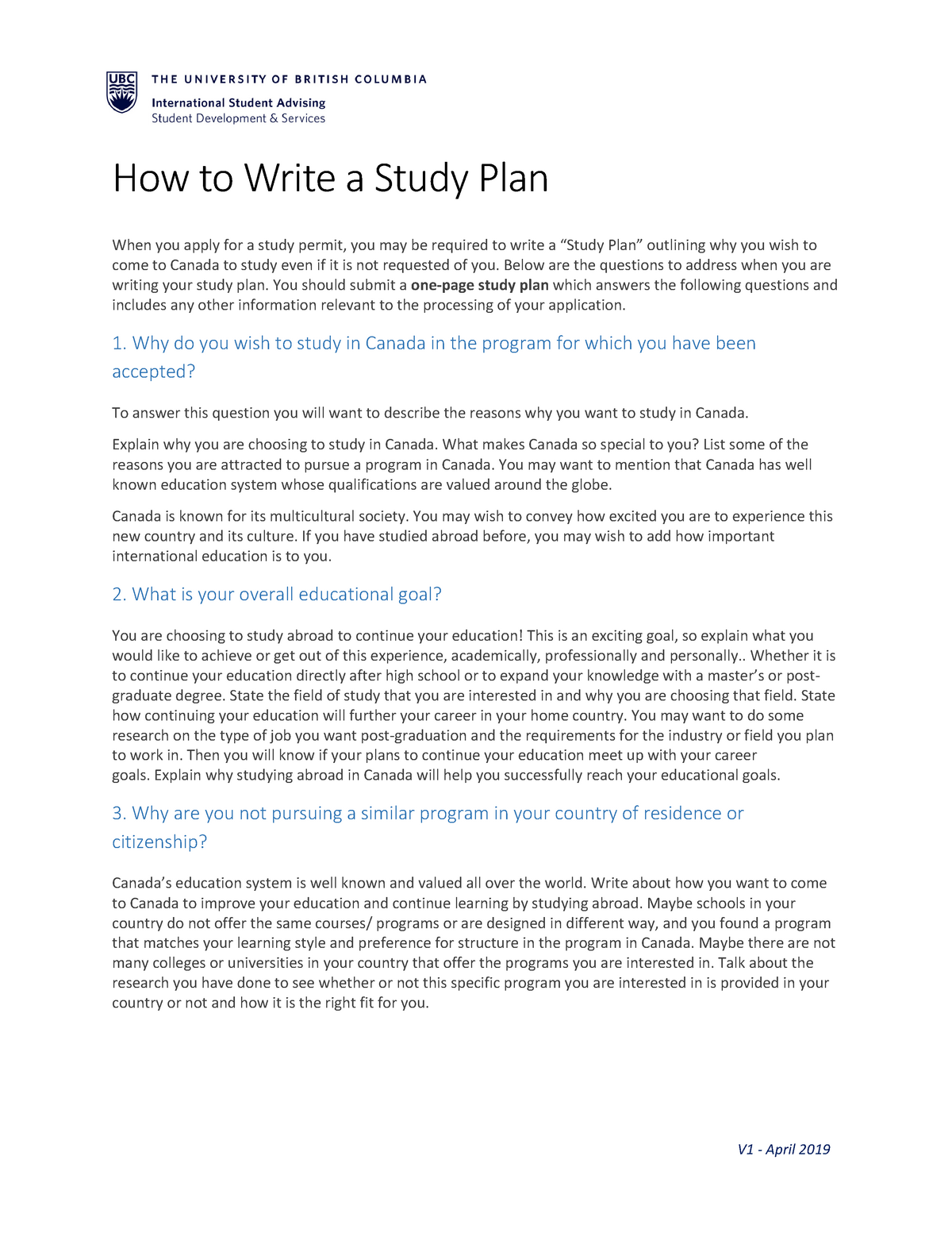 how to write a study plan essay