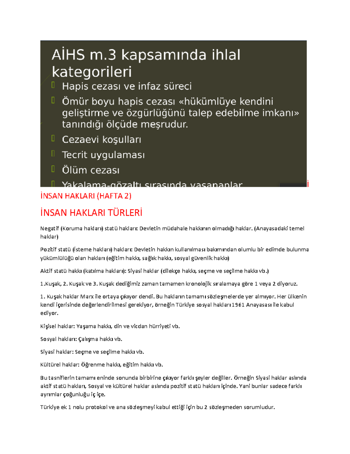 İnsan Hakları Hukuku Ders Notu - İ İNSAN HAKLARI (HAFTA 2) İNSAN ...