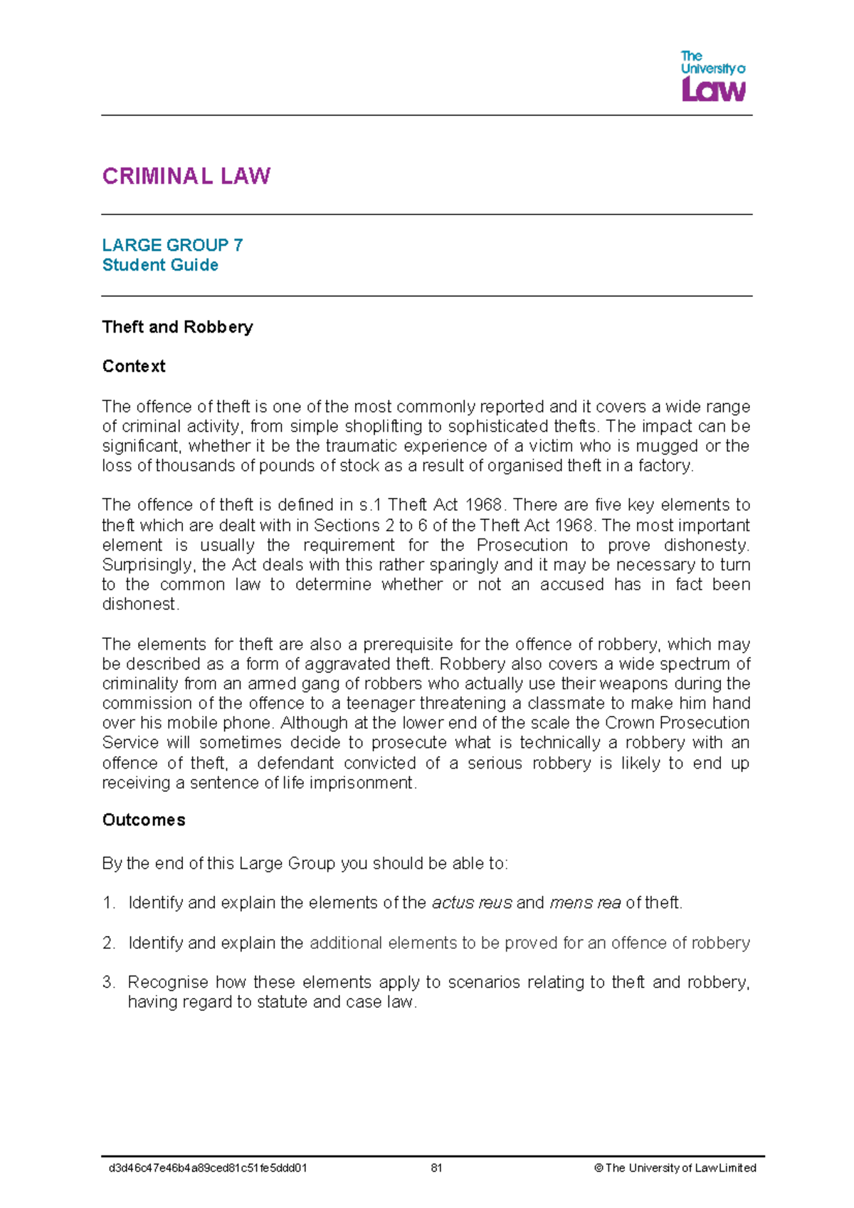 Criminal law large group 7 - CRIMINAL LAW LARGE GROUP 7 Student Guide ...