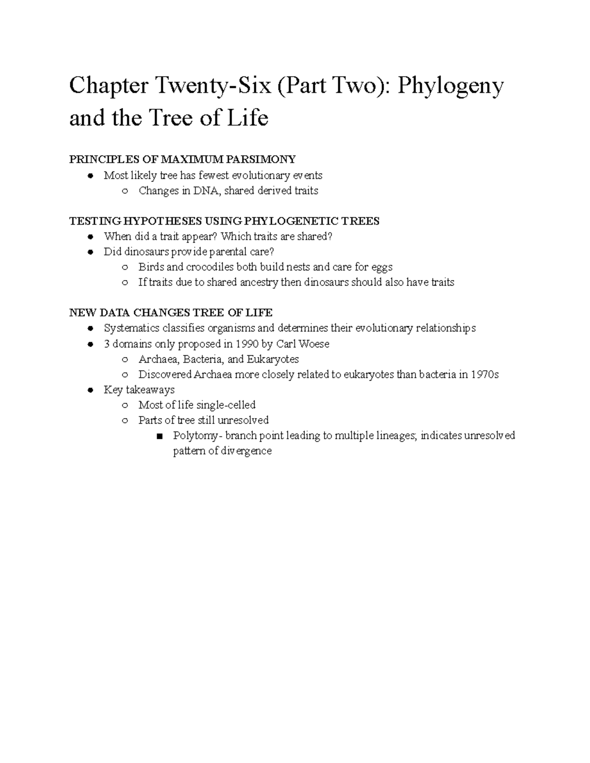 BI 212 Chapter 26 Part 2 Notes - Chapter Twenty-Six (Part Two ...