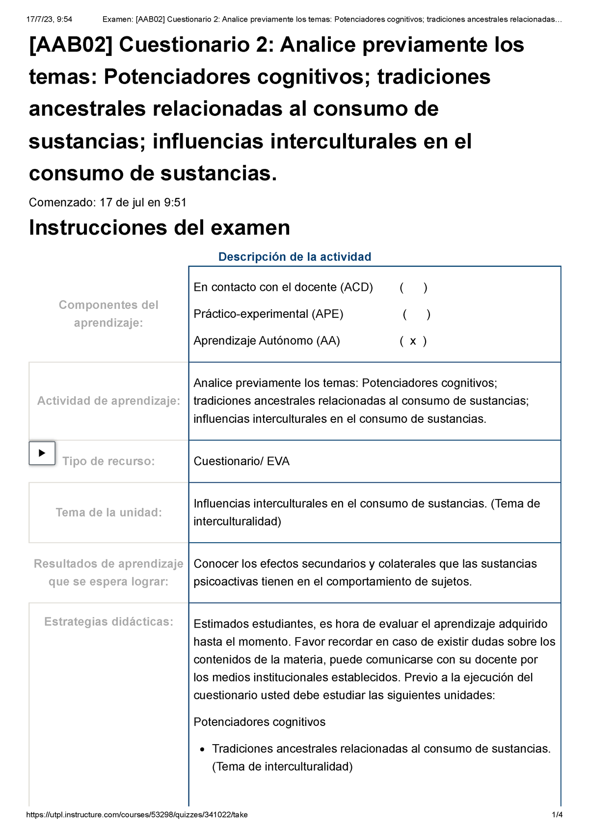 Cuestionario 2 B2 - [AAB02] Cuestionario 2: Analice Previamente Los ...