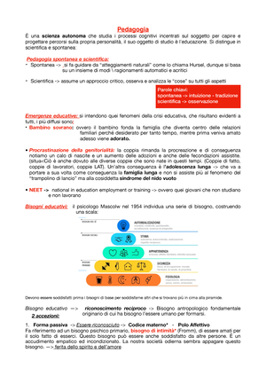 Pedagogia riassunto esame Pedagogia una scienza autonoma che