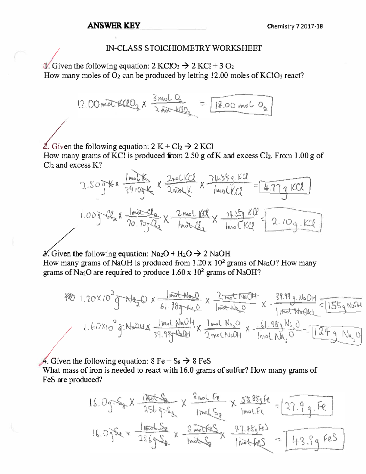 Answer+key+in-class+stoichiometry+worksheet - Chemist爀礀 7 2017 