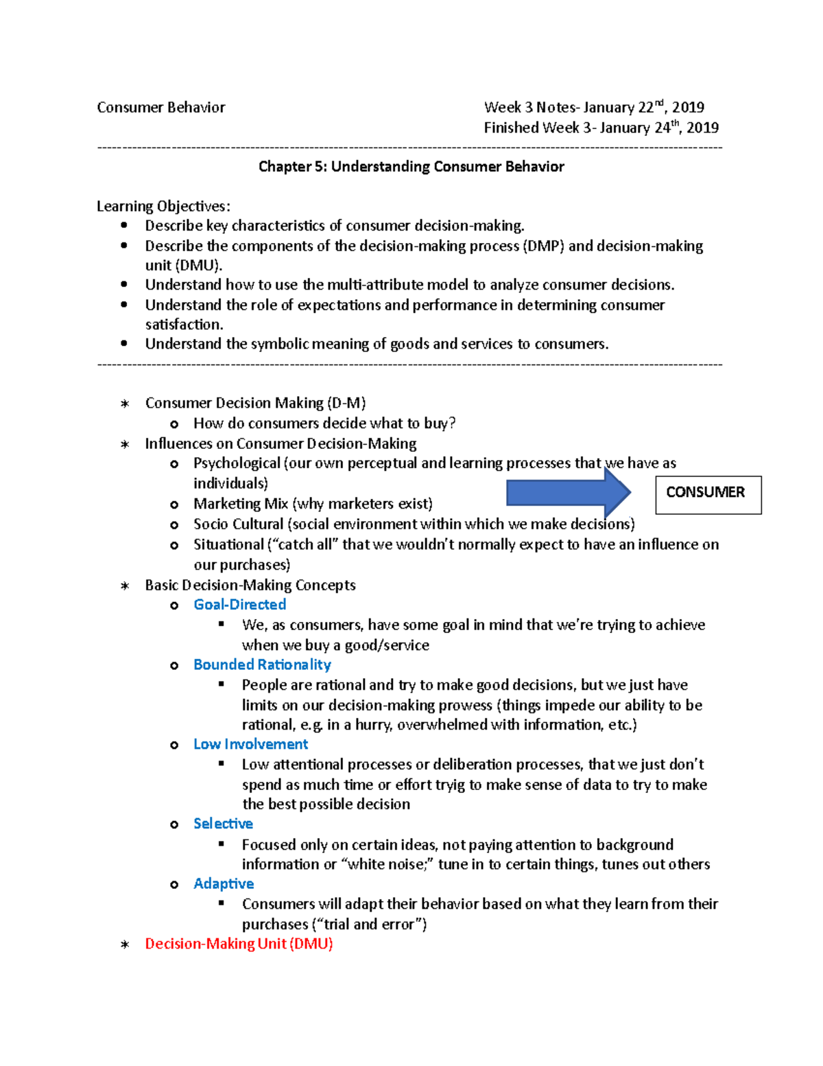 MAR3023- Week 3 Notes (Jan. 22) - Week 3 January 22nd, 2019 Finished ...