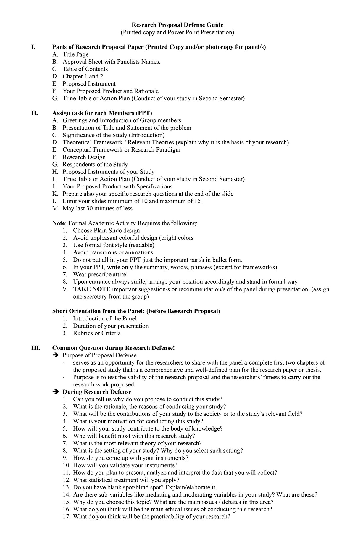 possible research proposal defense questions