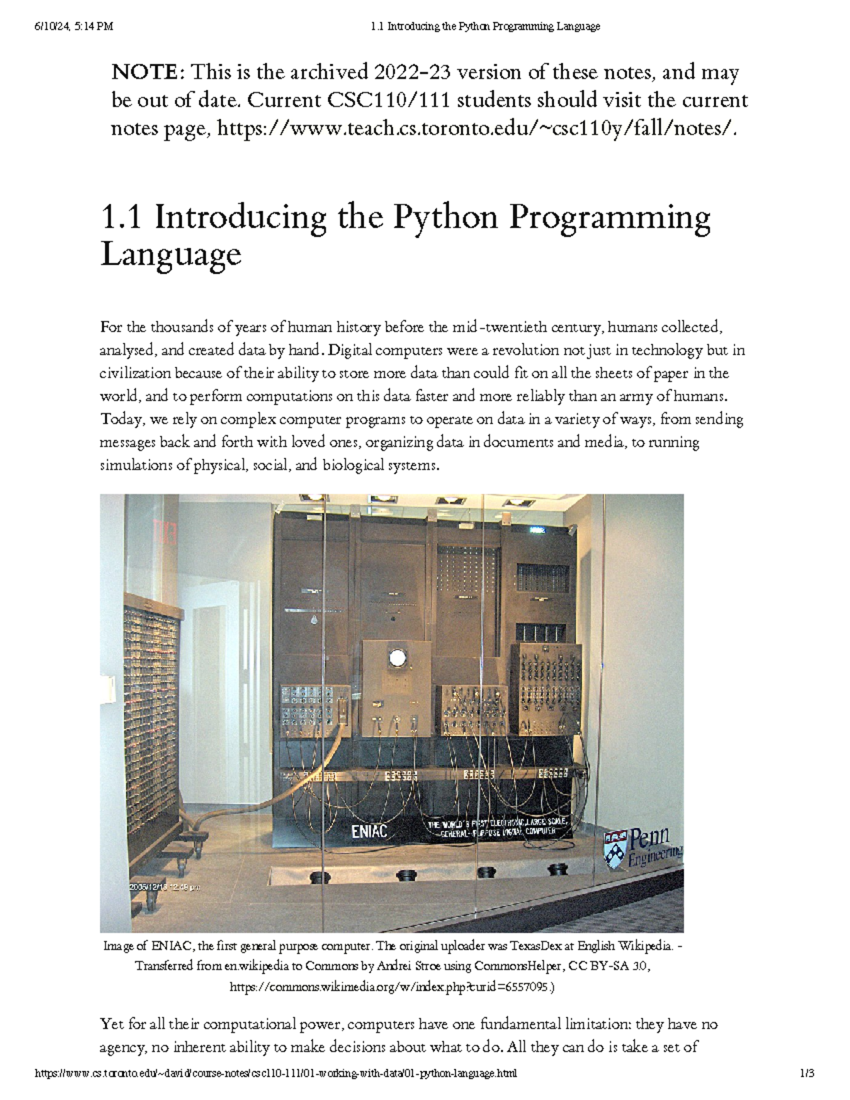 Python cs - NOTE: This is the archived 2022-23 version of these notes ...