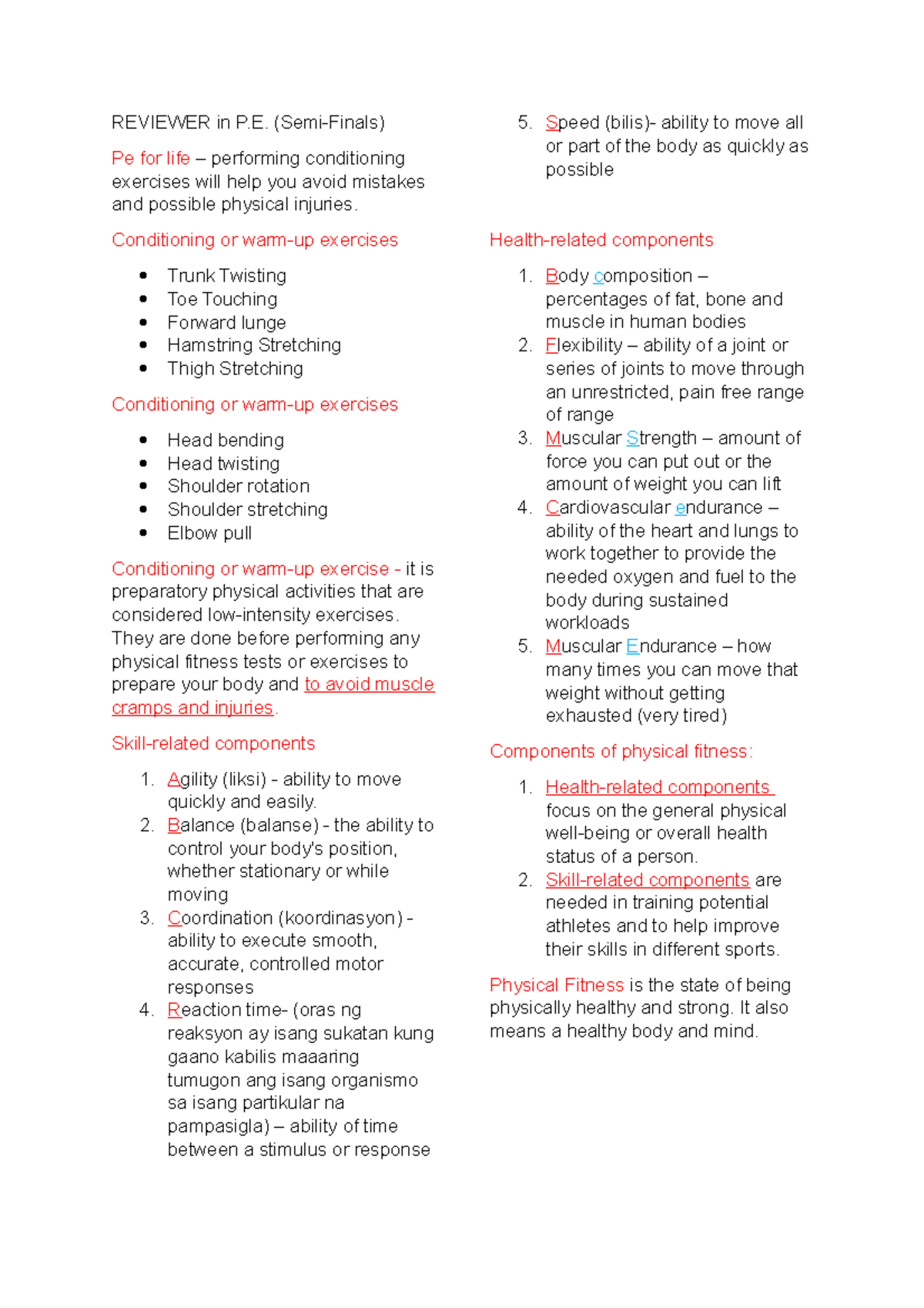 Reviewer in P.E. (Semi-Finals) - REVIEWER in P. (Semi-Finals) Pe for ...