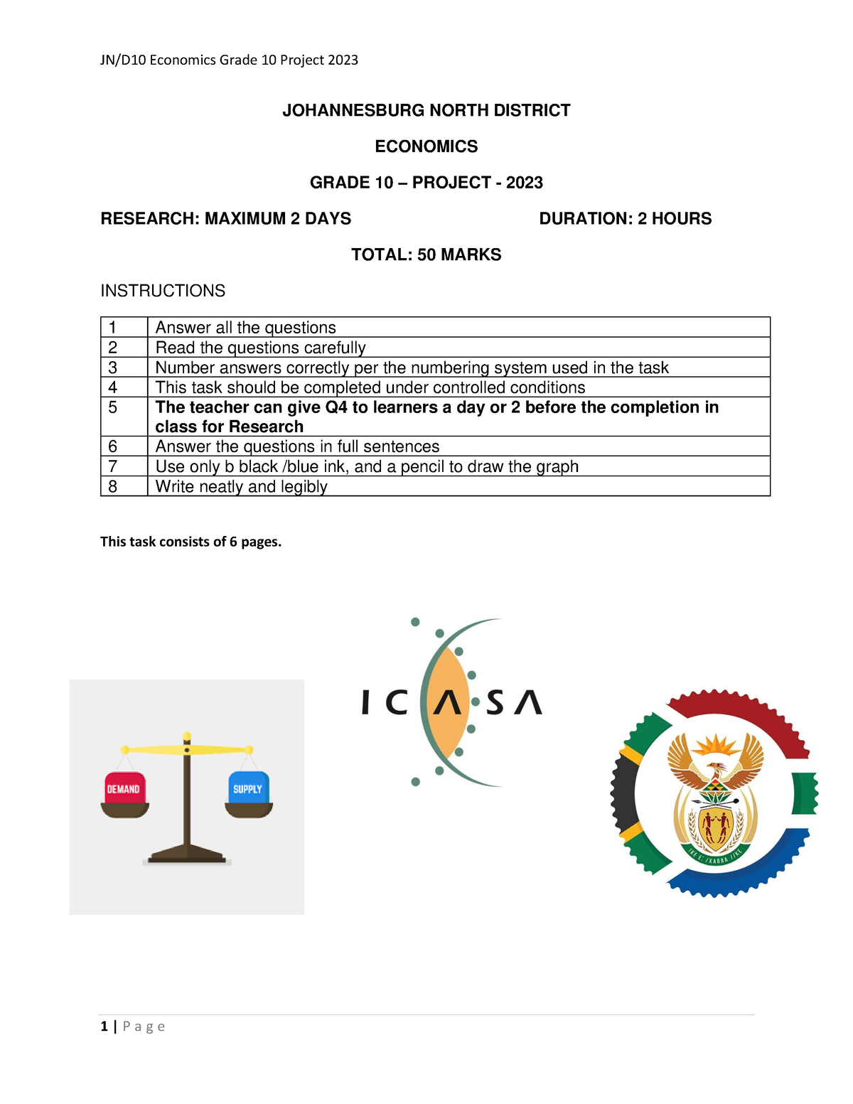 mathematics grade 10 johannesburg south district assignment term 2 2023