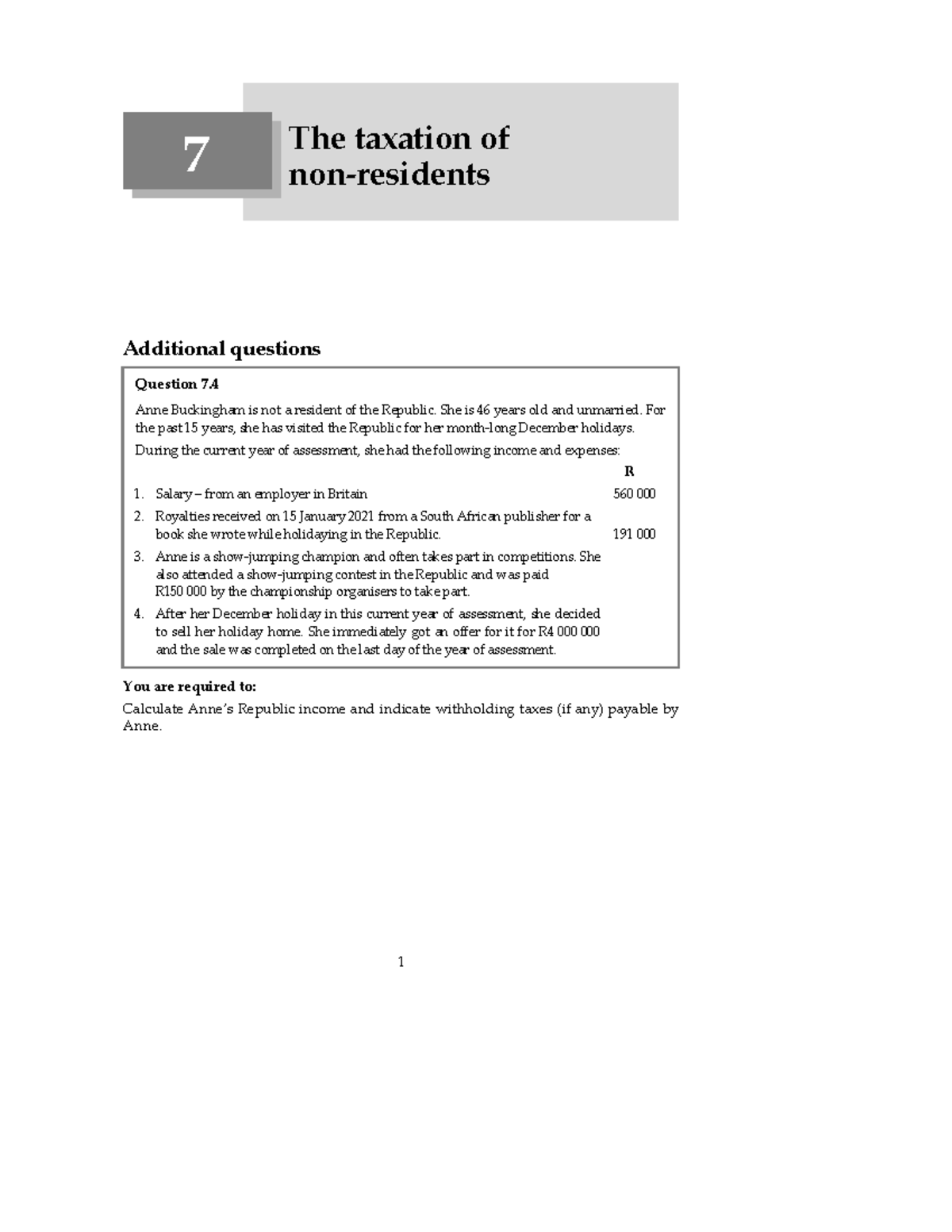 07 Chap 07 NP Non-residents Additional Questions 2021 - 1 The Taxation ...