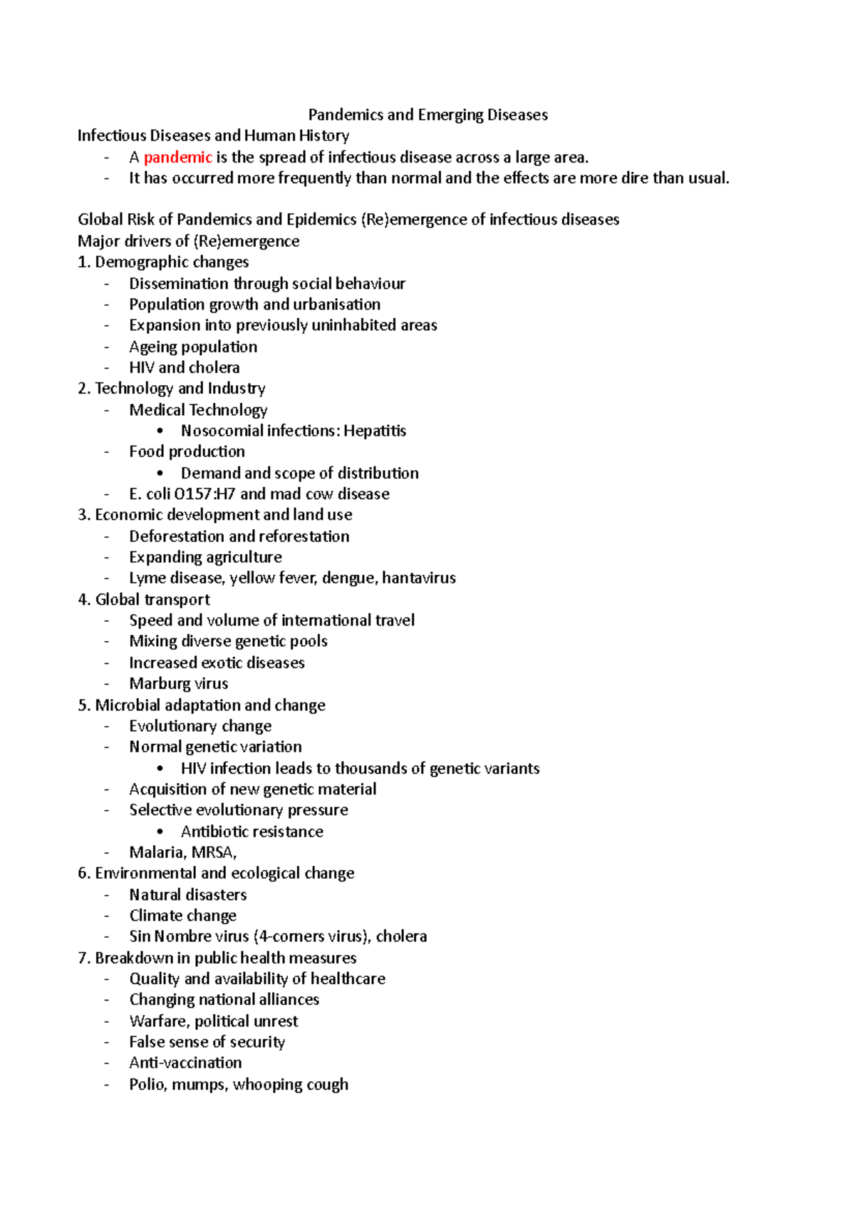 Week 5 - Epidemiology and Public Health Microbiology Week 5 - Pandemics ...