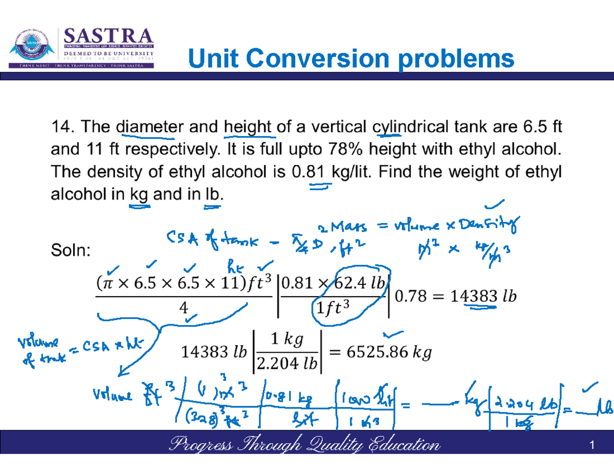 CHE101-lect 6,7 - process calculations notes - Process Calculations ...