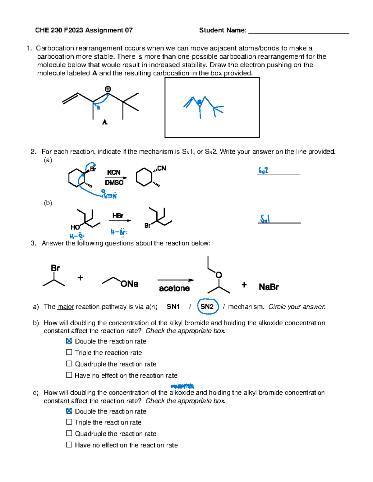 HW 07 - Chapter 7 - CHE 230 F 2023 Assignment 07 Student Name