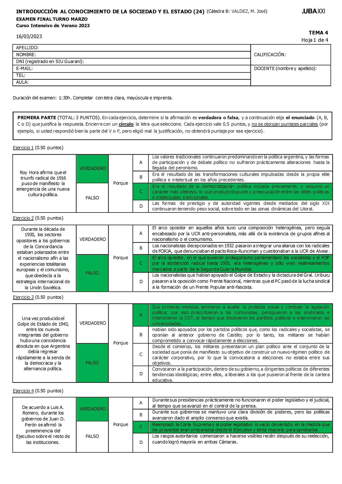 ICSE B- Final Marzo- TEMA 4- Claves DE Corrección - EXAMEN FINAL TURNO ...