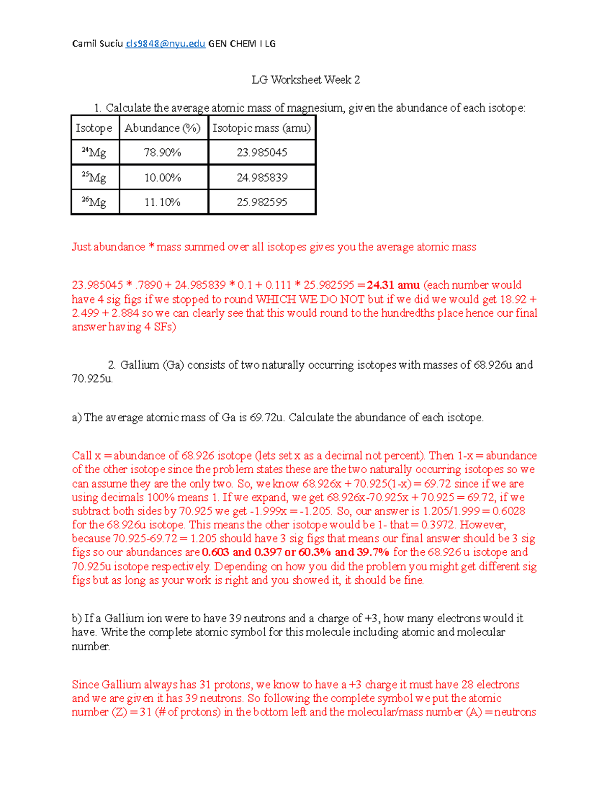 Answer Key - Practice Work - LG Worksheet Week 2 Calculate The Average ...