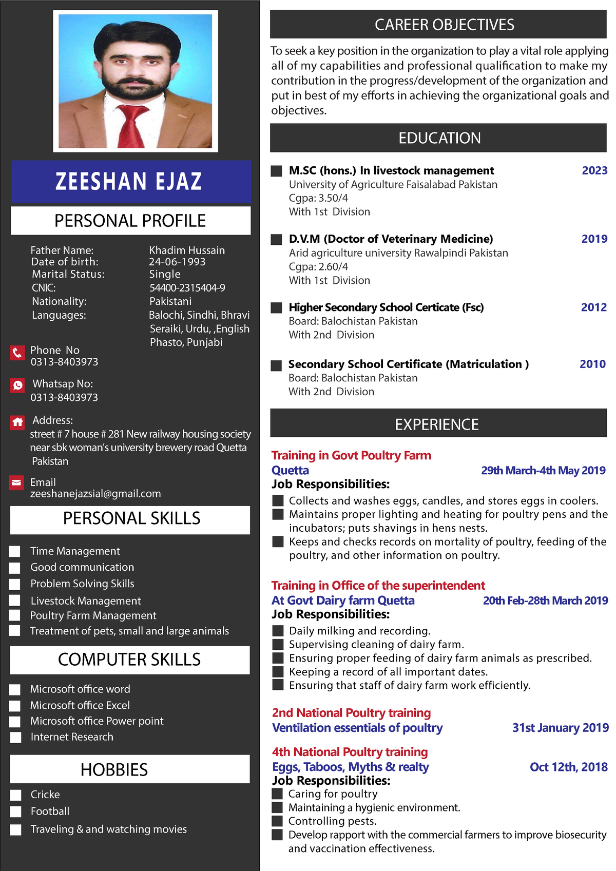 Zeeshan EJAZ-2 - kuch nahn - CAREER OBJECTIVES EDUCATION EXPERIENCE ...