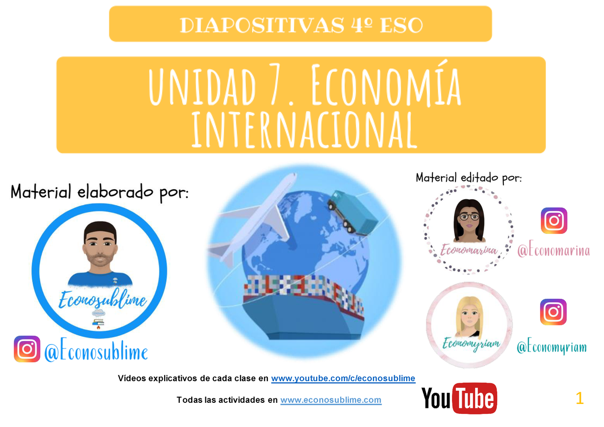 Diapositivas Economía 4ºESO, Tema 7 Para 4 - 1 Vídeos Explicativos De ...