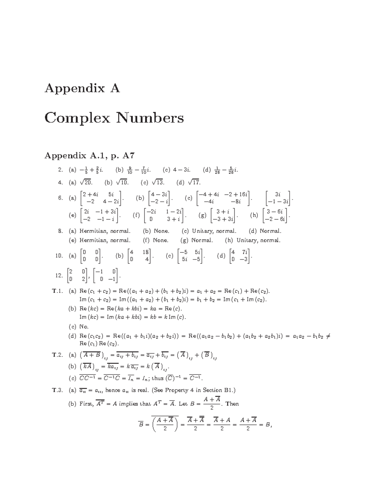 10316-0131437410_ismA.pdf - Appendix A Complex Numbers Appendix A, p ...