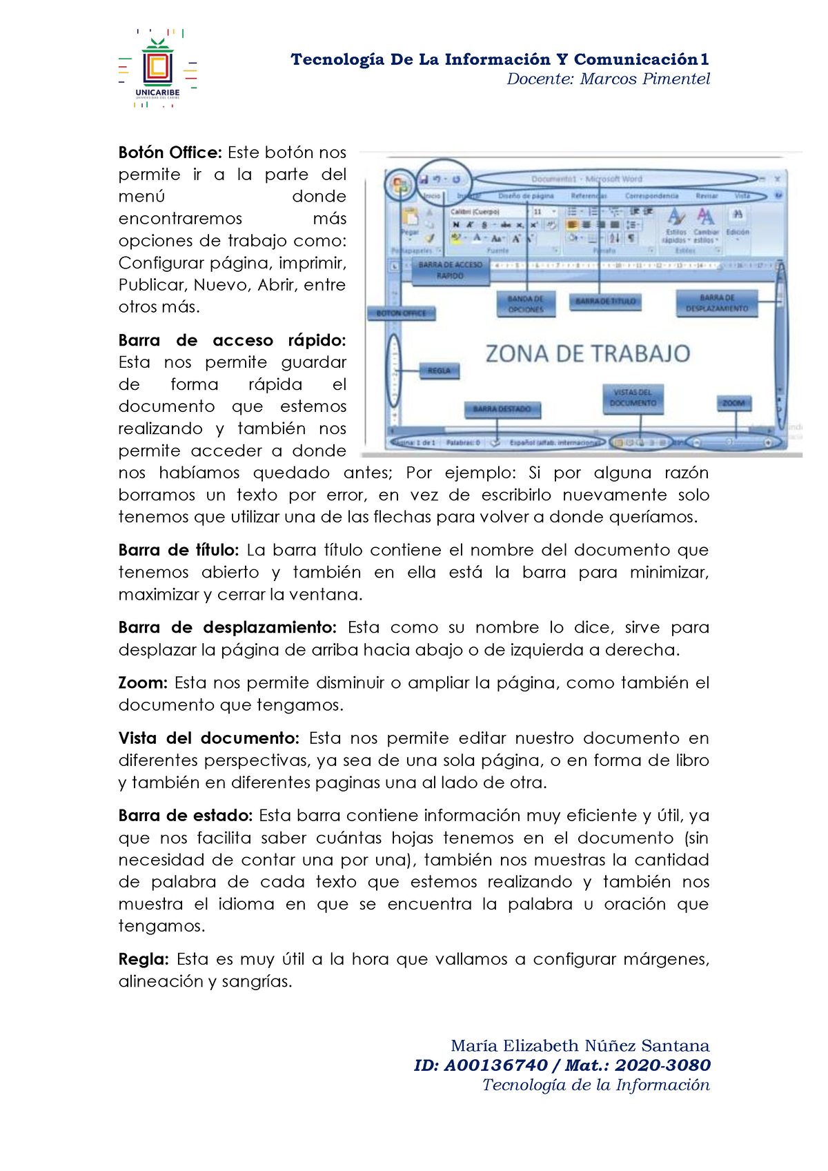 Unidad 2 Actividad 2 Entregable Utilidades Barras De Word Tecnología De La Información Y 7492