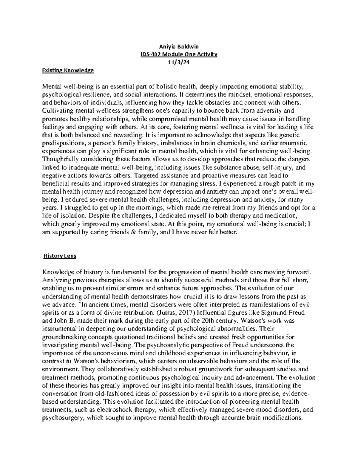 Ids 402 Module One Activity Aniyia Baldwin Ids 402 Module One Ids 402 Module One Activity Aniyia Baldwin Ids 402 Module One